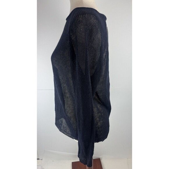 Eileen Fisher Fine Gauge Linen Mesh Scoop Neck Raglan Sleeve Top Size: PM - Picture 4 of 10